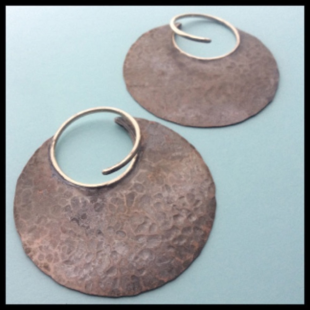 14g copper blade earrings